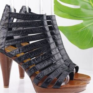 Black Jeffrey Campbell Marly Cage-Heel Platform :: sz 7